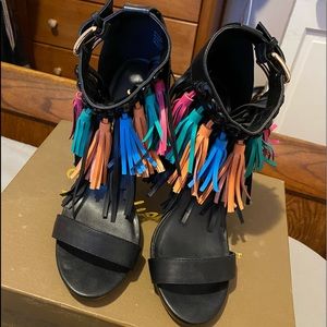 Black Heels With Colorful Strings